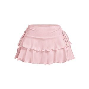 2129 Y2k Ruffle Mini Skirt Bow Side Flowy A Line Cute Short Skirts Casual